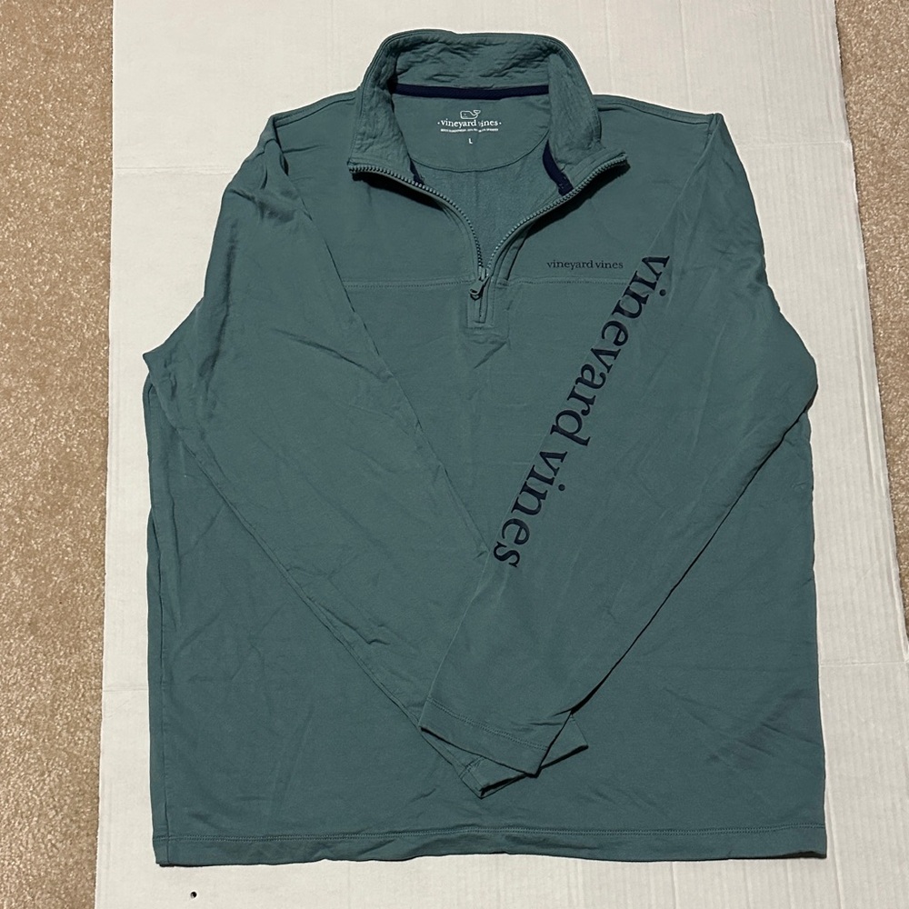 Vineyard Vines Men's Teal Quarter-Zip Pullover